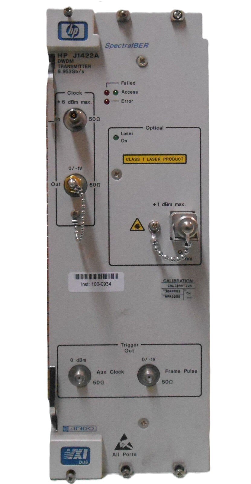 Agilent J1422A 10 Gb/s DWDM Transmitter Module