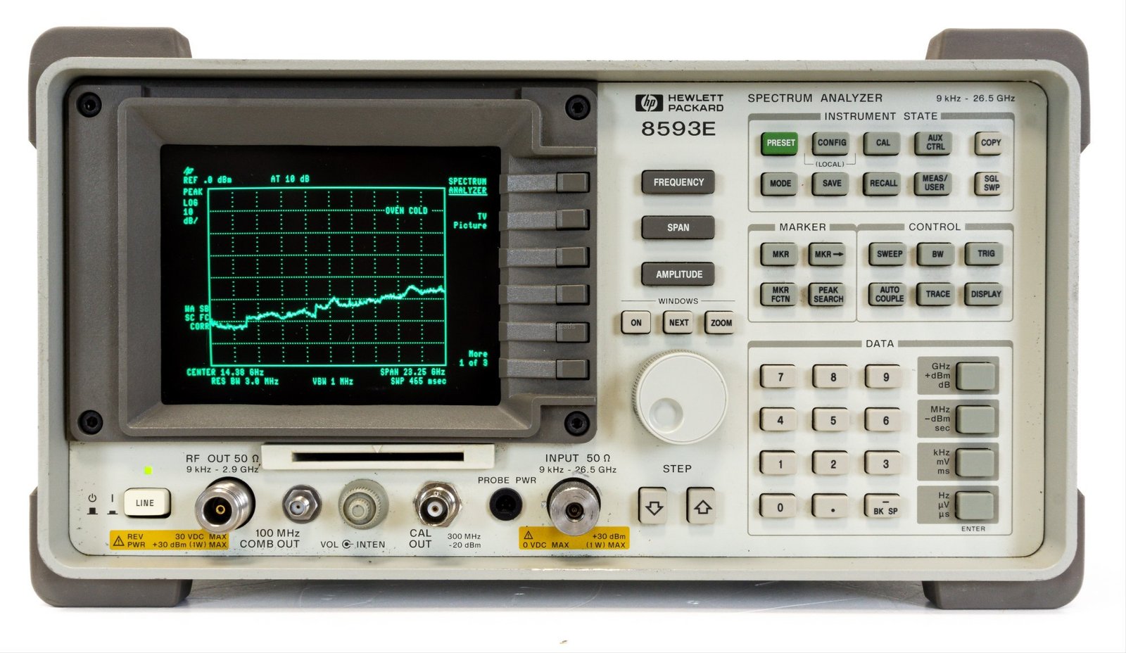 Agilent / Keysight 8593E Portable Spectrum Analyzer, 9 kHz to 22 GHz