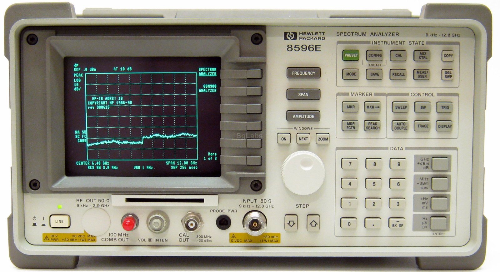 Agilent / Keysight 8596E Portable Spectrum Analyzer, 9 kHz to 12.8 GHz