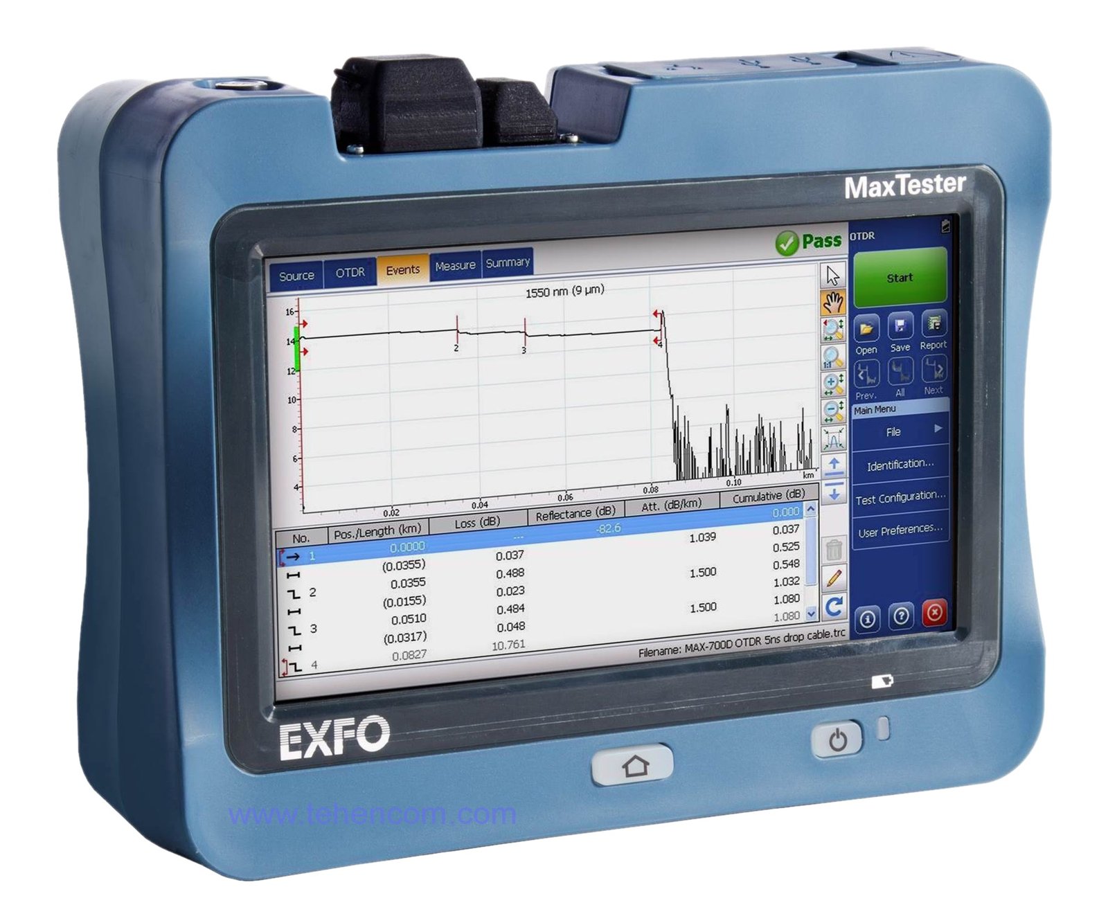 Exfo FTB-7200D-12CD-23B 260km 850 1300 1310 1550 OTDR