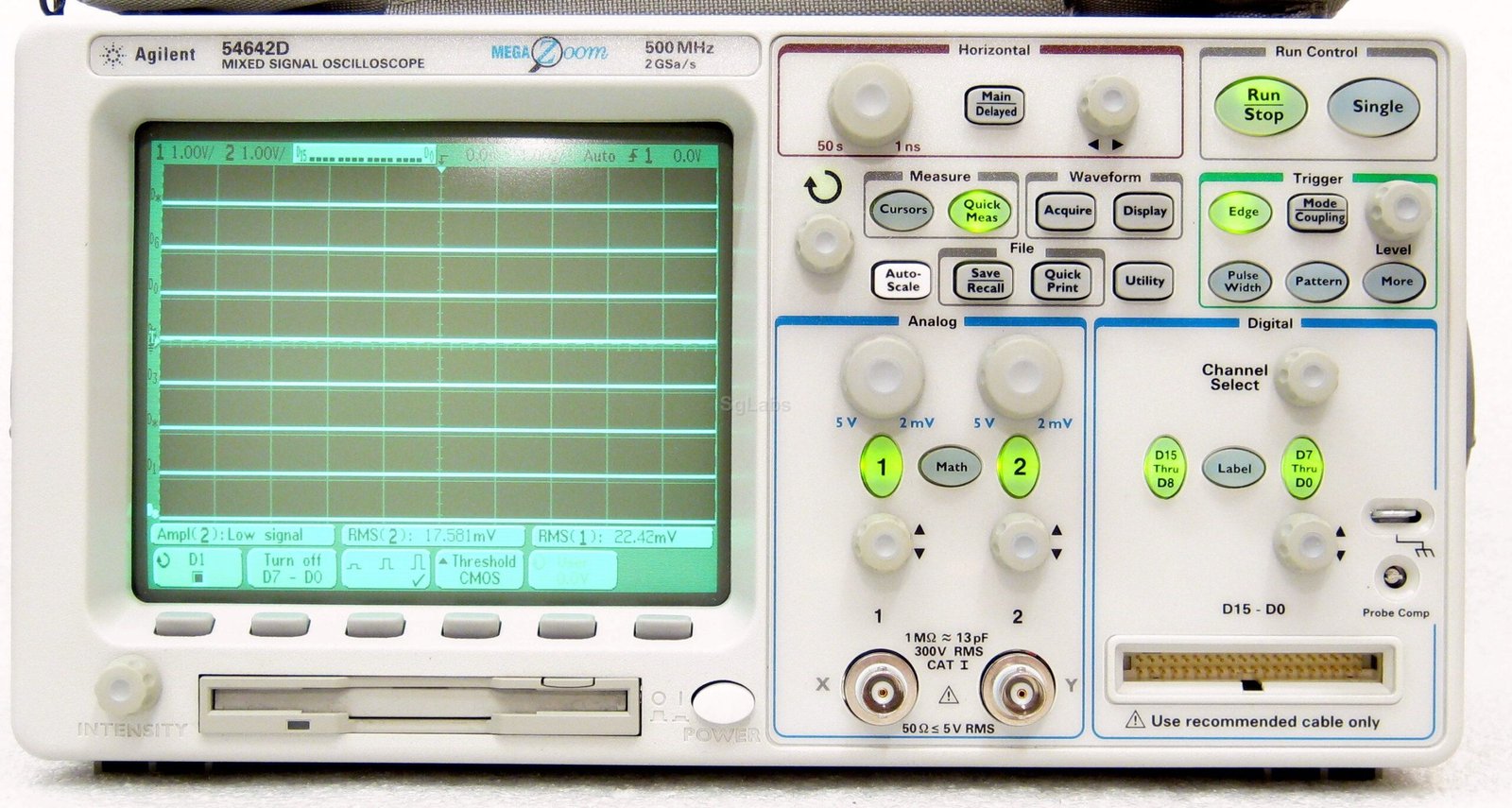 HP / Agilent 54642D 2+16 Channel, 500 MHz Mixed-Signal Oscilloscope