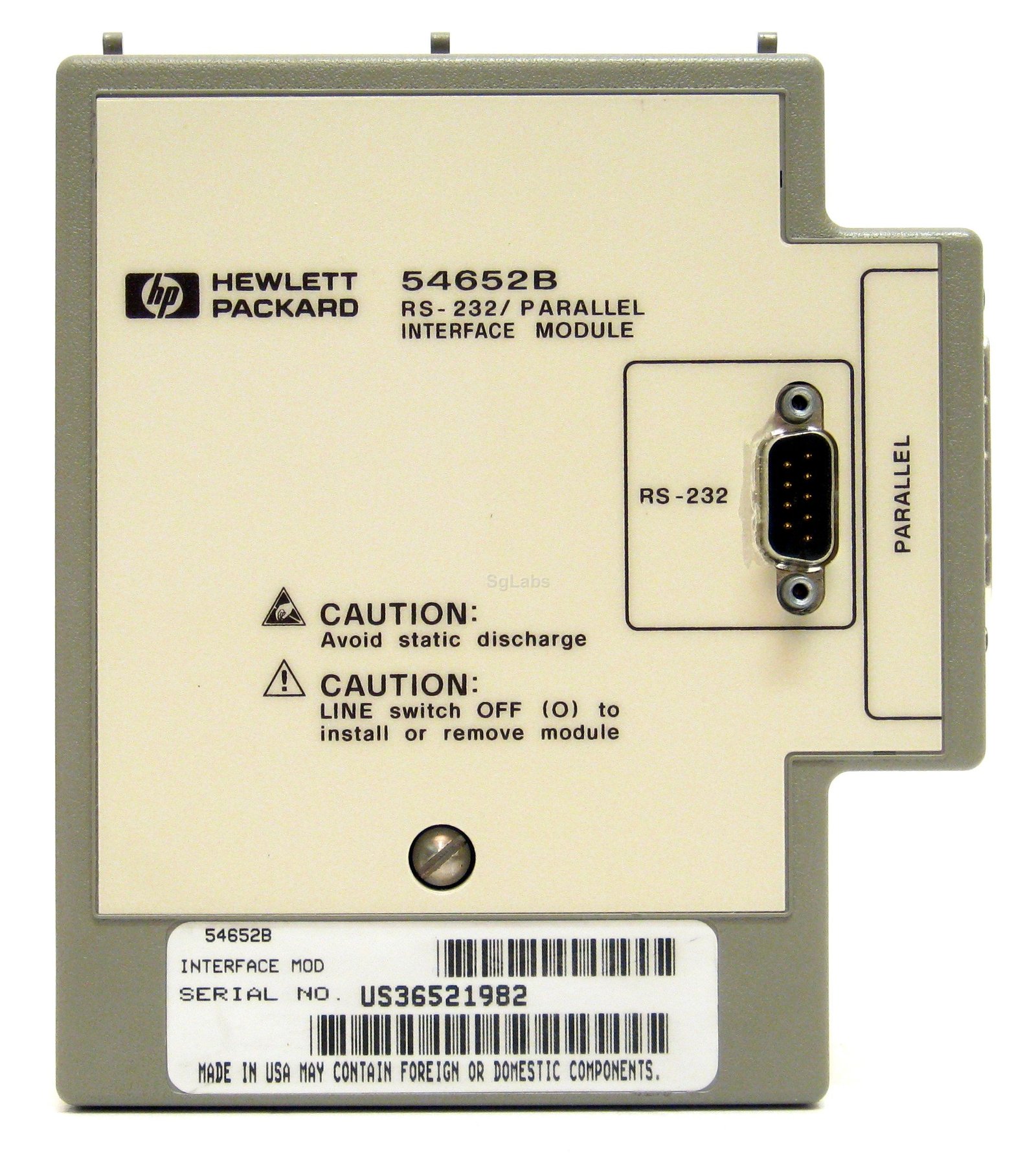HP / Agilent 54652B RS-232 and Parallel Interface Module