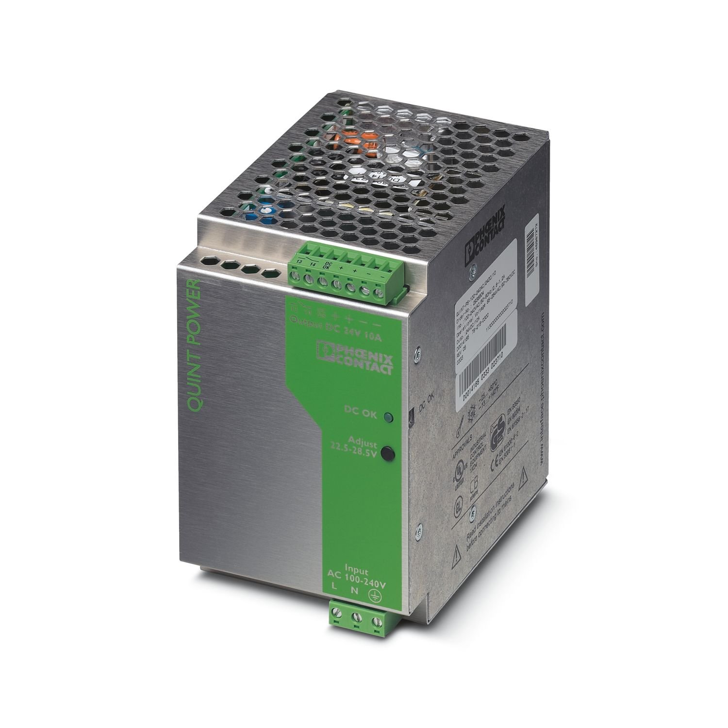 Phoenix Contact Quint-PS-100-240AC/24DC/10 Single-Phase Primary-Switched Power Supply Unit