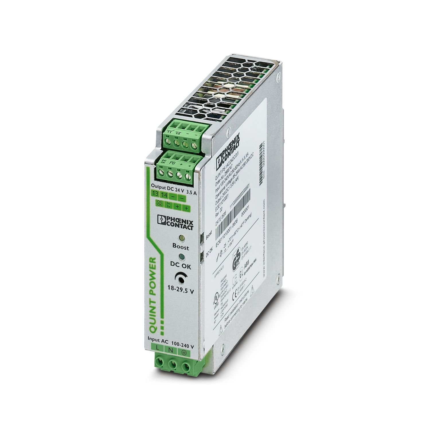 Phoenix Contact Quint-PS-1AC/24DC/3.5 Primary-Switched Power Supply Unit