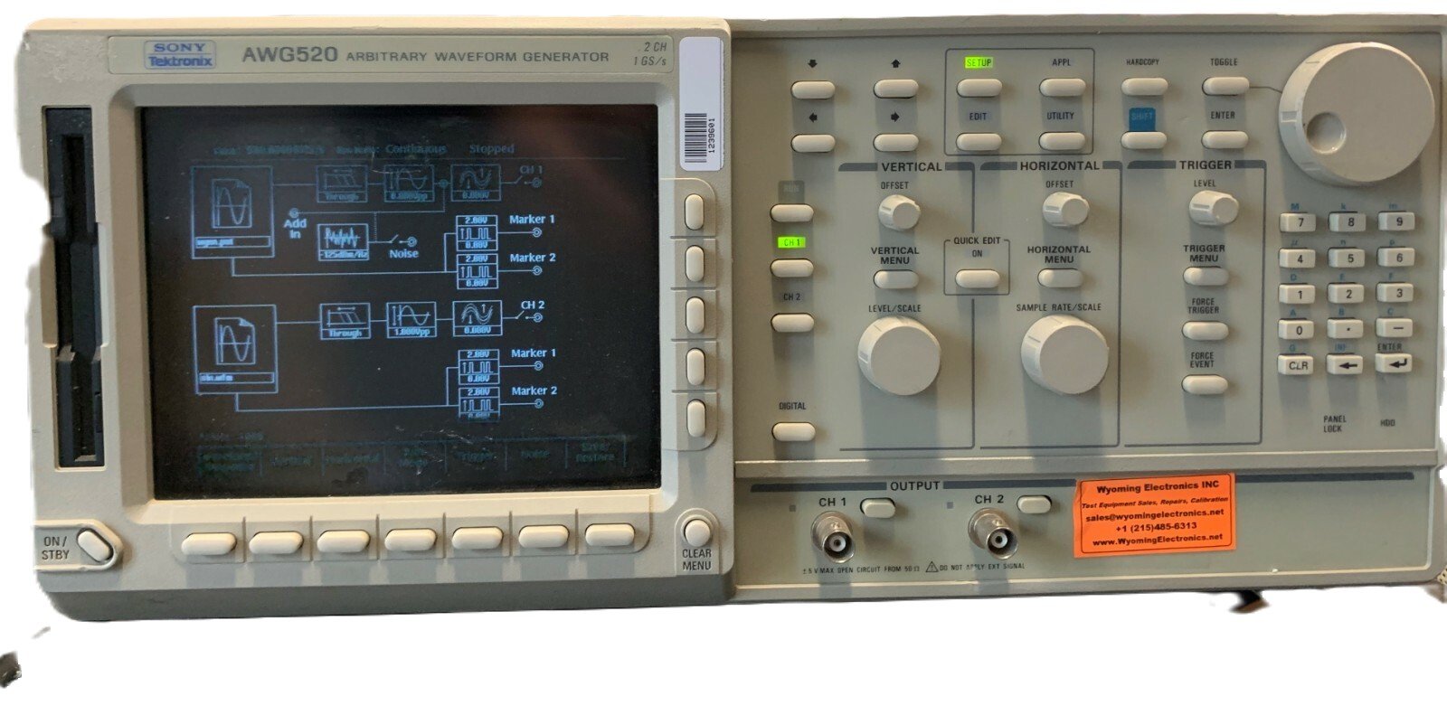 Tektronix AWG520 Dual Channel 1GS/s Arbitrary Waveform Generator with option 1R
